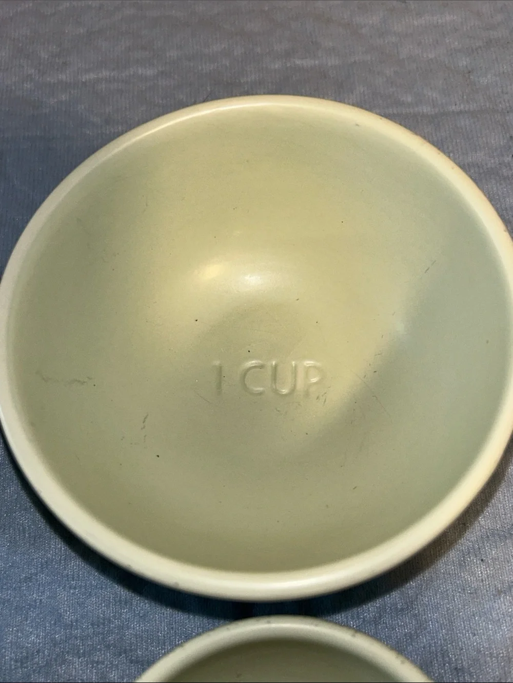 Greg Natale Ceramic Green Speckled Measuring Cup Bowls